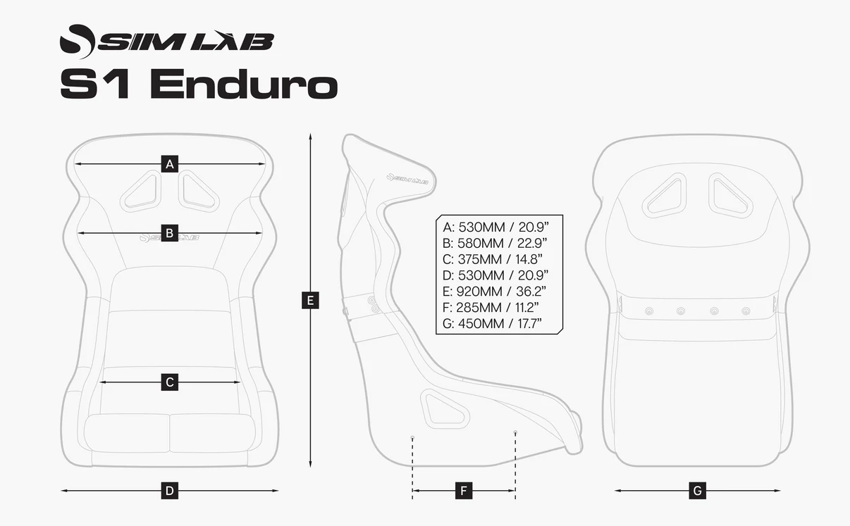 Sim-Lab S1 Enduro GT Ülés(Fekete)